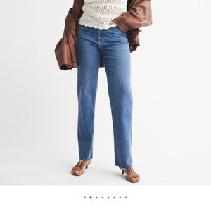 Abercrombie & Fitch Women's Straight Leg Blue Jeans
